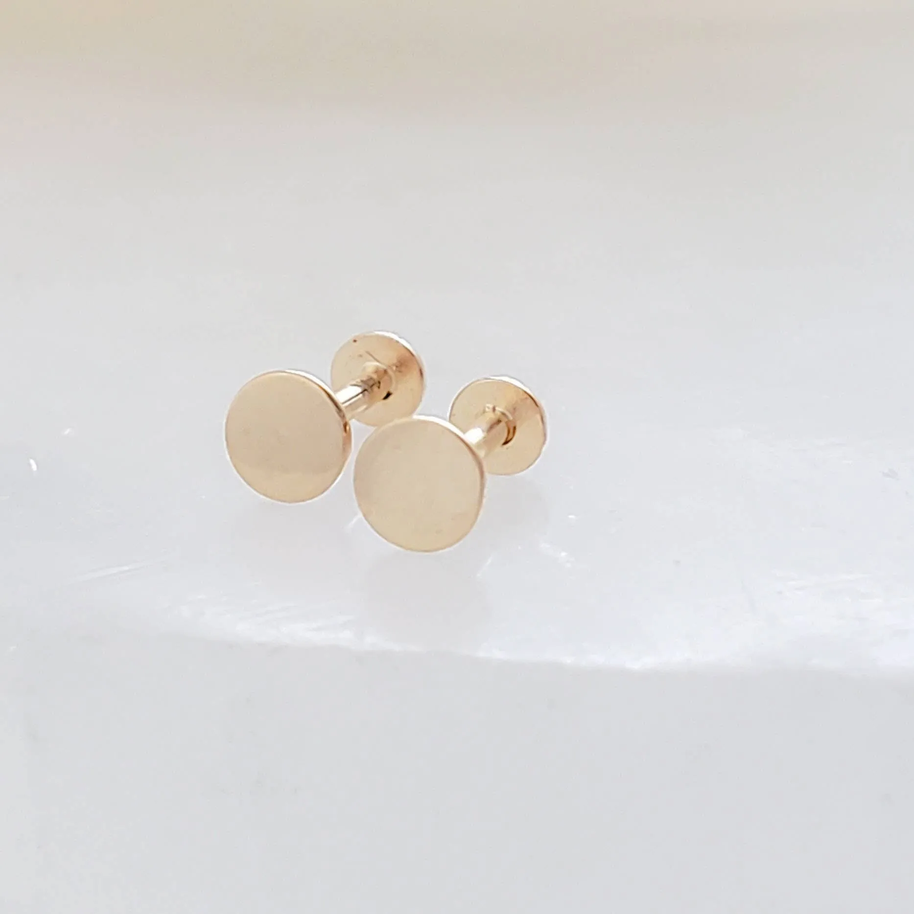 14K Gold Flat Back Studs