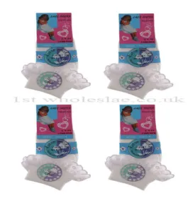 6 Pairs Girls Frilled School Socks for Kids Frilly Lace Ankle White Colour