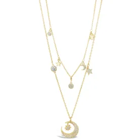 Absolute Double Moon Necklace - Gold