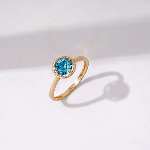 Amazon Essentials 10k Gold Imported Infinite Elements Crystal February Birthstone Ring, Size 7 (previously Amazon Collection)