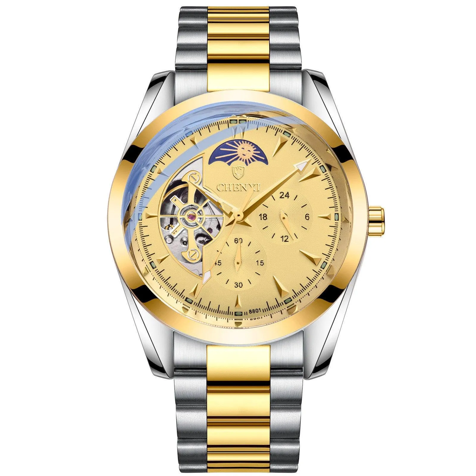 CHENXI Moonphase Automatic Mechanical Watch For Men 8801