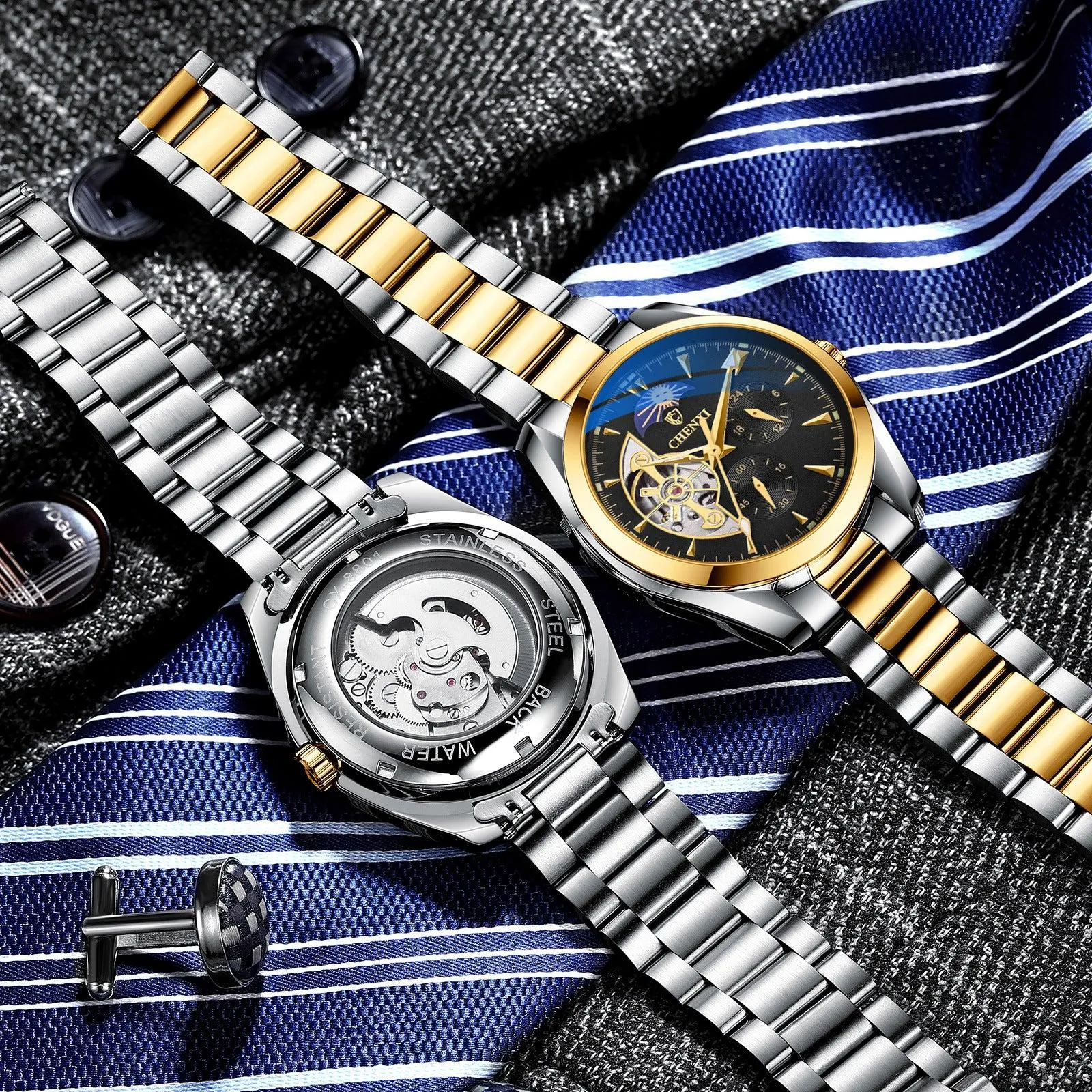 CHENXI Moonphase Automatic Mechanical Watch For Men 8801