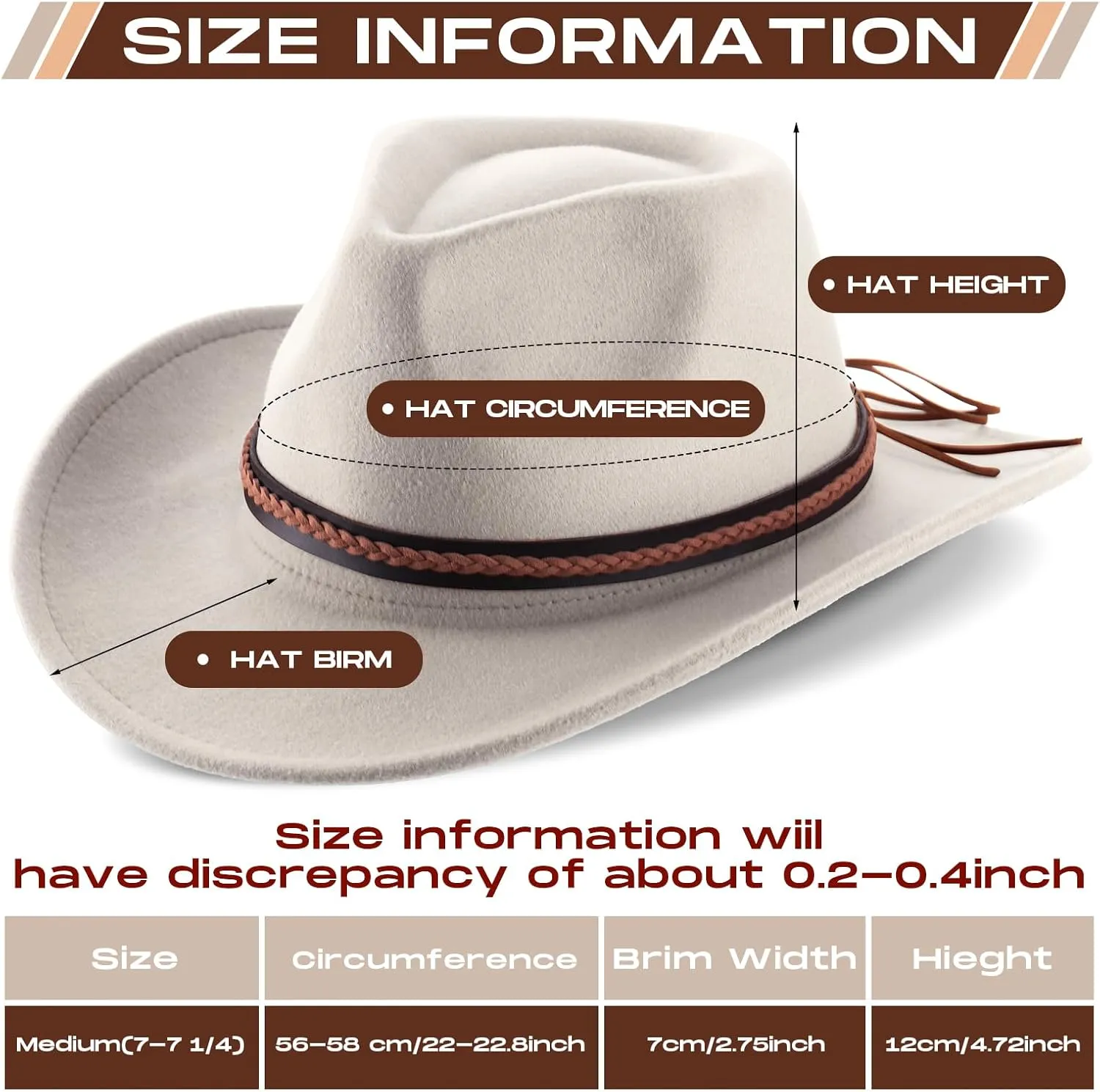 Chuarry 4 Pcs Women Men Felt Western Cowboy Hats Wide Brim Cowgirl Hats Panama Hat for Adults Costume Outdoor