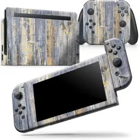 Compatible with Nintendo 3DS XL - Skin Decal Protective Scratch-Resistant Removable Vinyl Wrap Cover - Vintage Wooden Planks with Yellow Paint