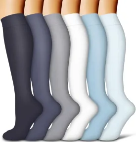 COOLOVER Copper Compression Socks for Women and Men(6 Pairs)-Best Support for Running, Athletic, Travel