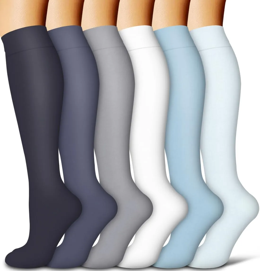 COOLOVER Copper Compression Socks for Women and Men(6 Pairs)-Best Support for Running, Athletic, Travel