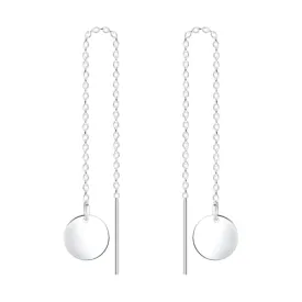 Disc Threader Chain Earrings