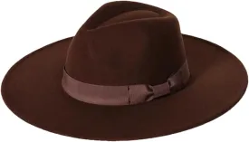 Dvbfufv Men's Soft Fedora Hat Fashion Bow Hat Large Brim Jazz Fedora Hat