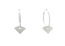 E14 Arc Hoop Earring, Sterling Silver