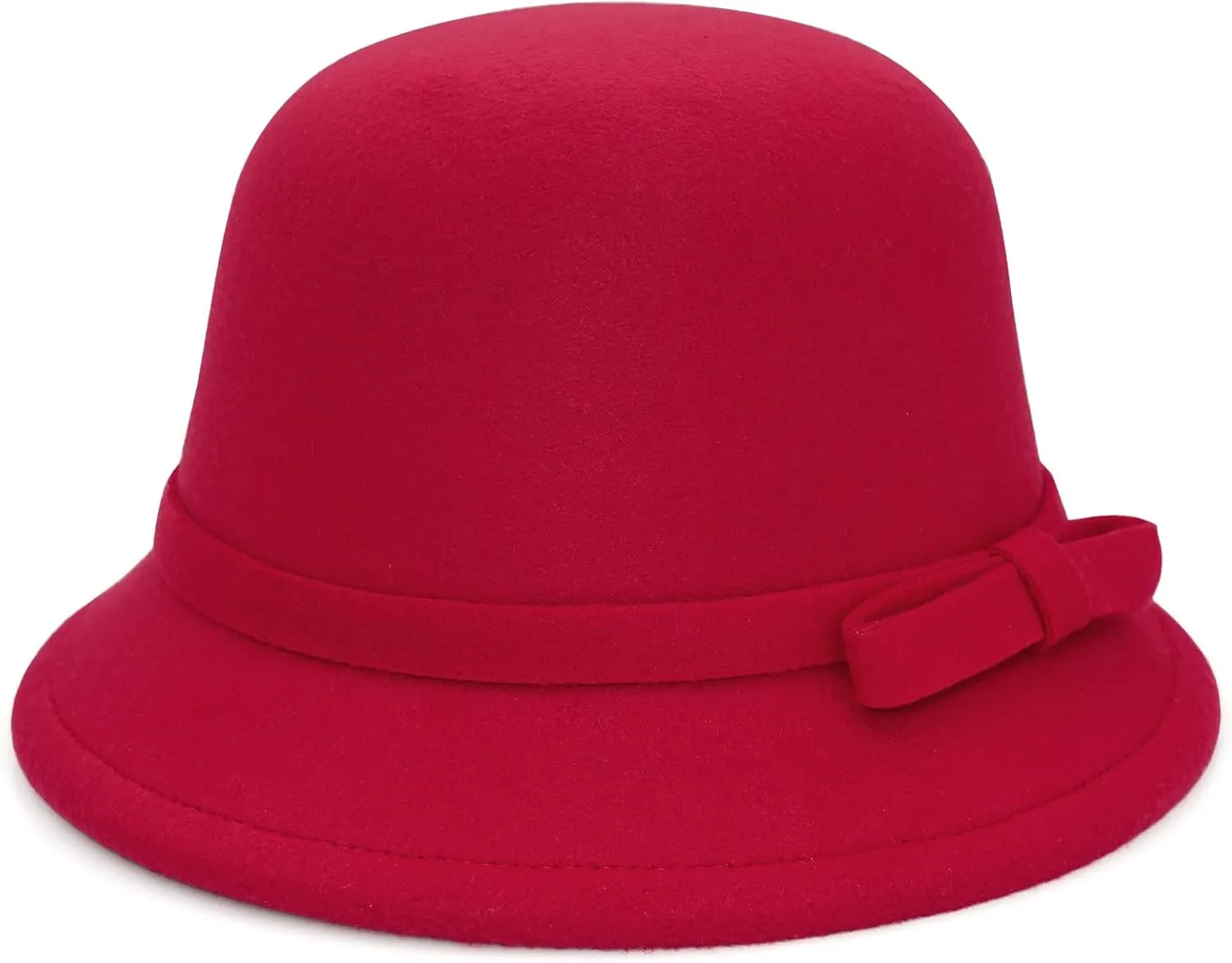 Felt Cloche Hat for Women Bowknot Fedora Bucket Hat 1920s Vintage Bowler Hats
