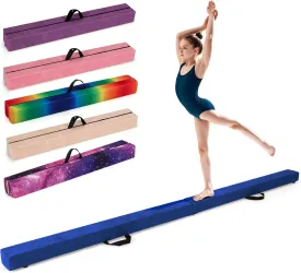 Giantex 7FT/8FT/9FT Balance Beam, Folding Gymnastics Beam w/Carry Handles, Non Slip Rubber Base for Kids, Floor Gymnastics Beam for Training, Practice & Professional Home Exercise