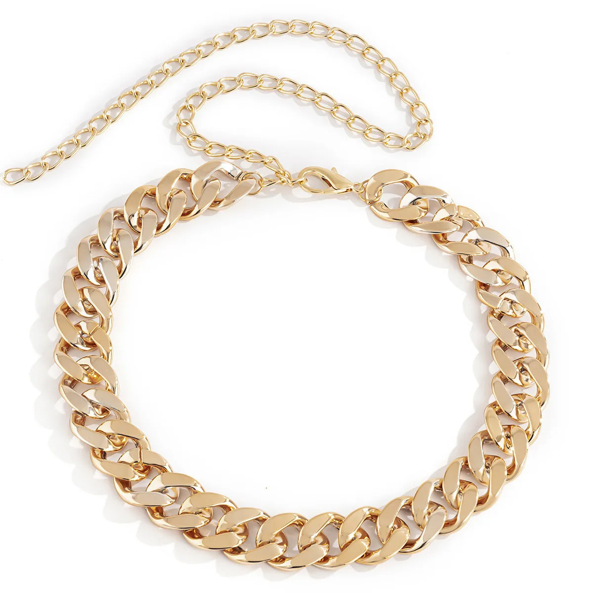 Gold and White Punk Hip Hop Thick Chain Body Chain for Women