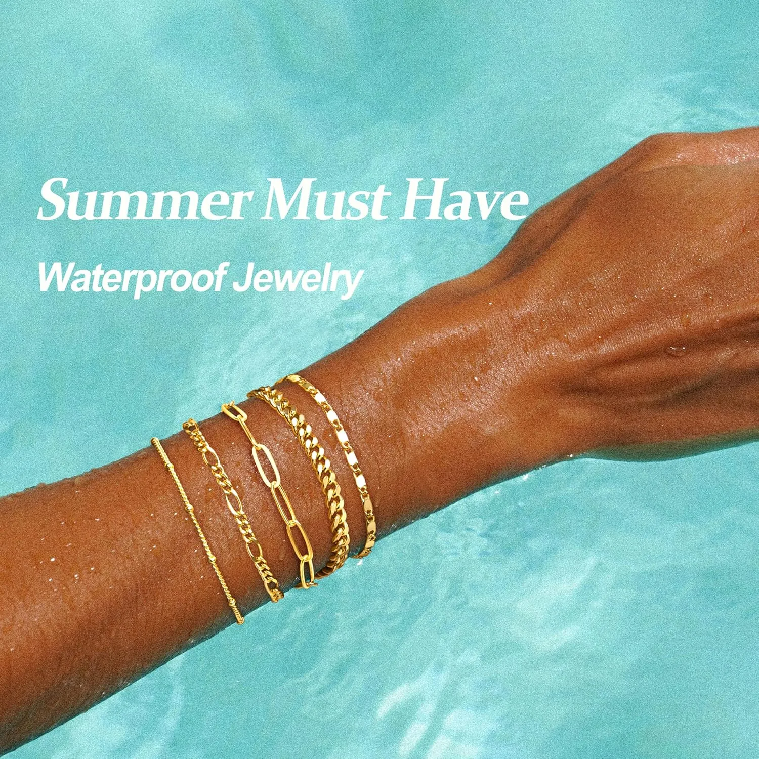 Gold Bracelets for Women Trendy,14K Real Gold Plated Dainty Stackable Paperclip Cuban Link Chain Bracelets,Cuff Bracelets Jewelry Set Adjustable 7" 2"