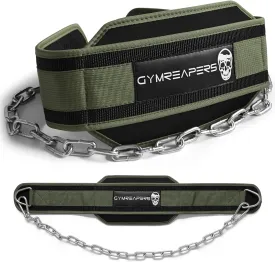 Gymreapers Dip Belt With Chain For Weightlifting, Pull Ups, Dips - Heavy Duty Steel Chain For Added Weight Training