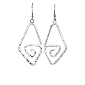 Hammered Triangle Spiral Earrings