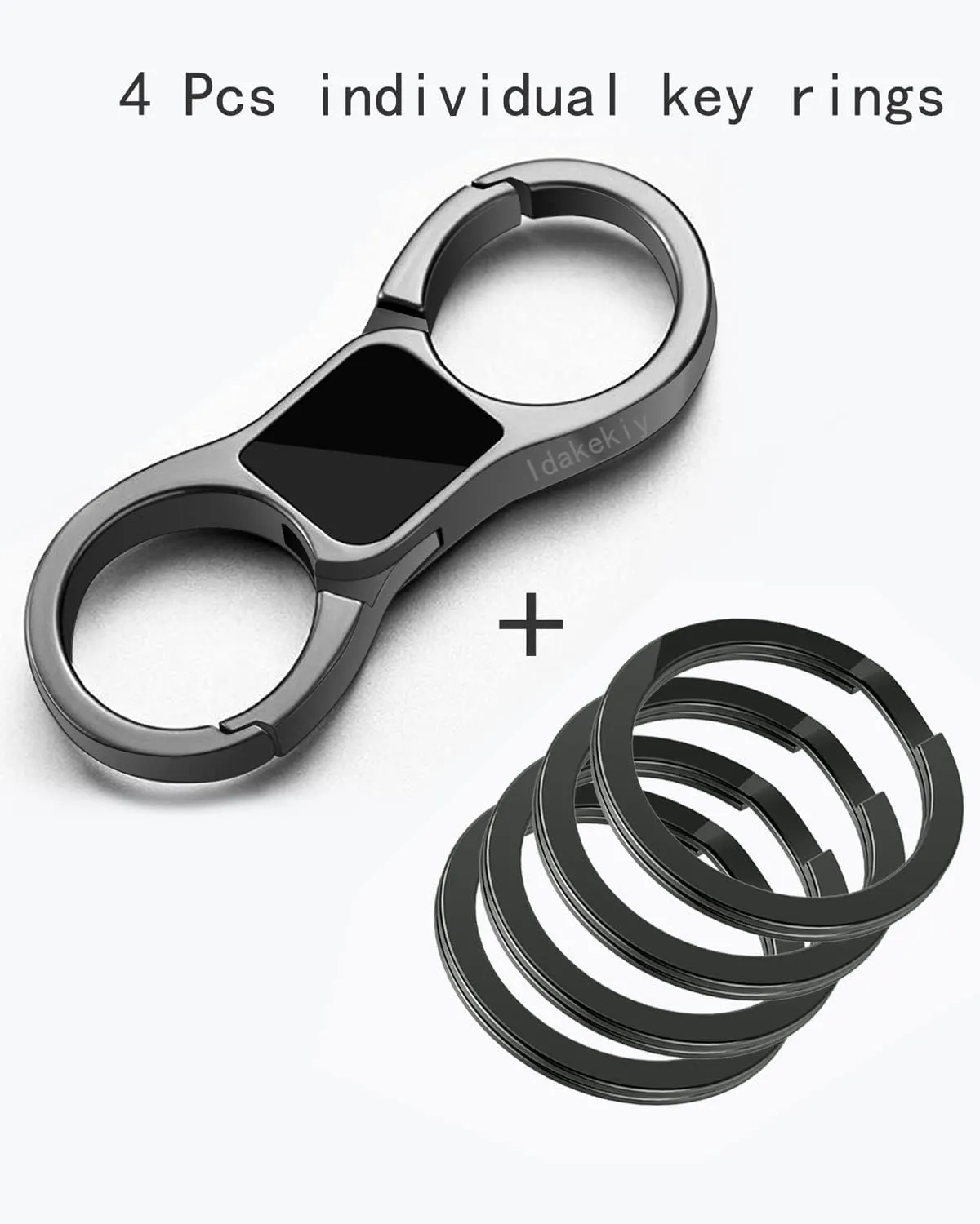 Idakekiy Key Chain Quick Release Spring with 4 Key Rings Heavy Duty Car Keychain Organizer for Men and Women