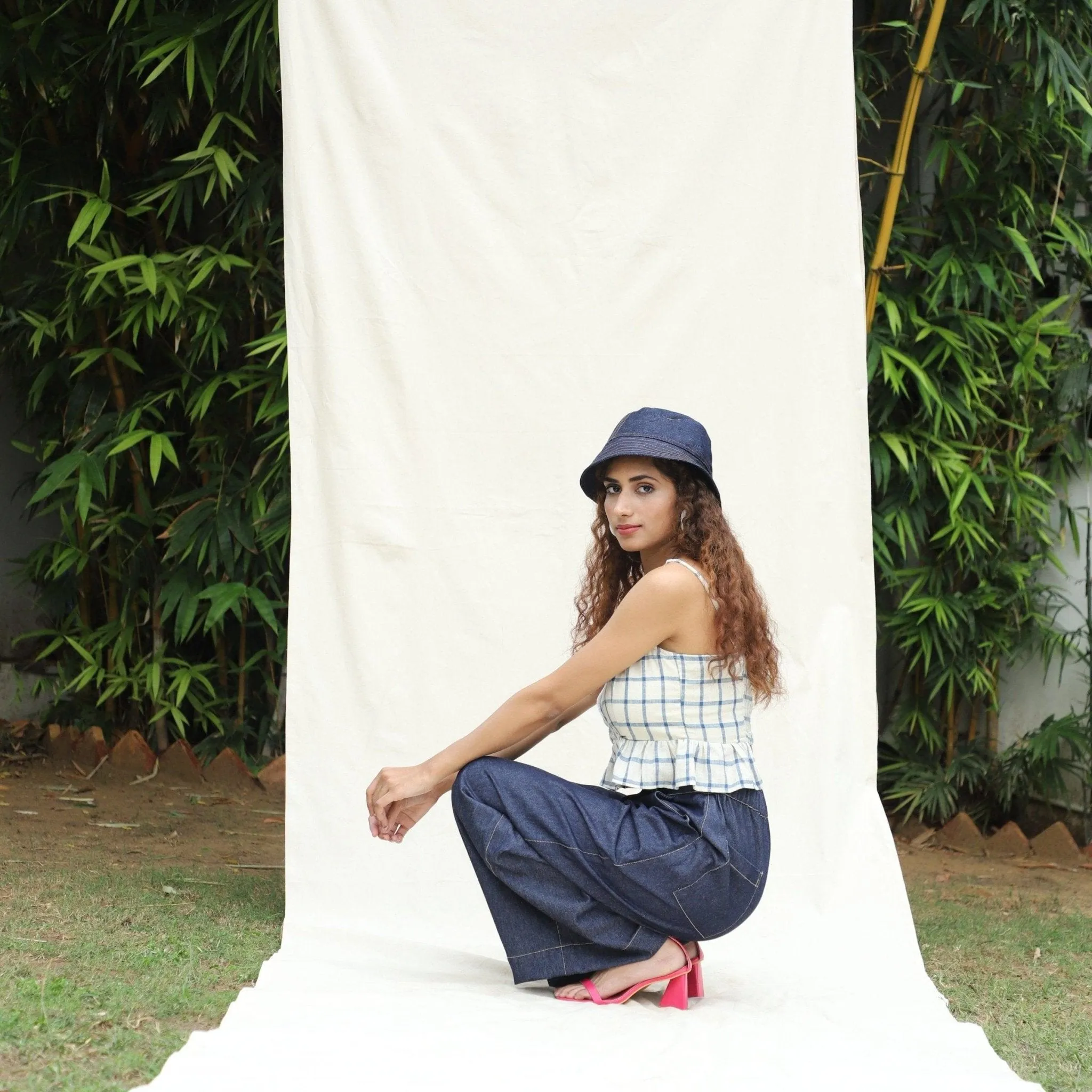 Indigo Cotton Denim Bucket Hat