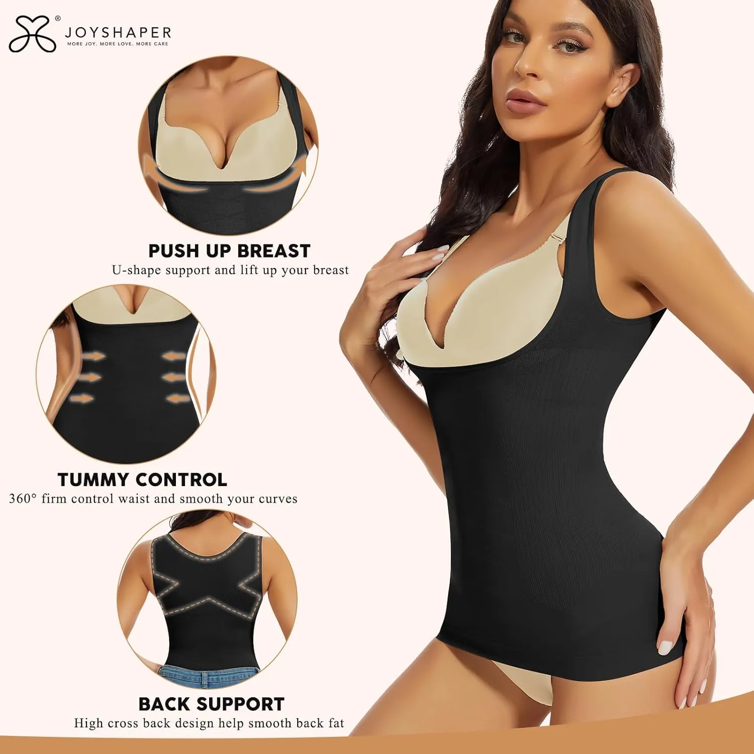 JOYSHAPER Women's Underbust Tummy Control Shapewear Compression Tank Tops Slimming Tank