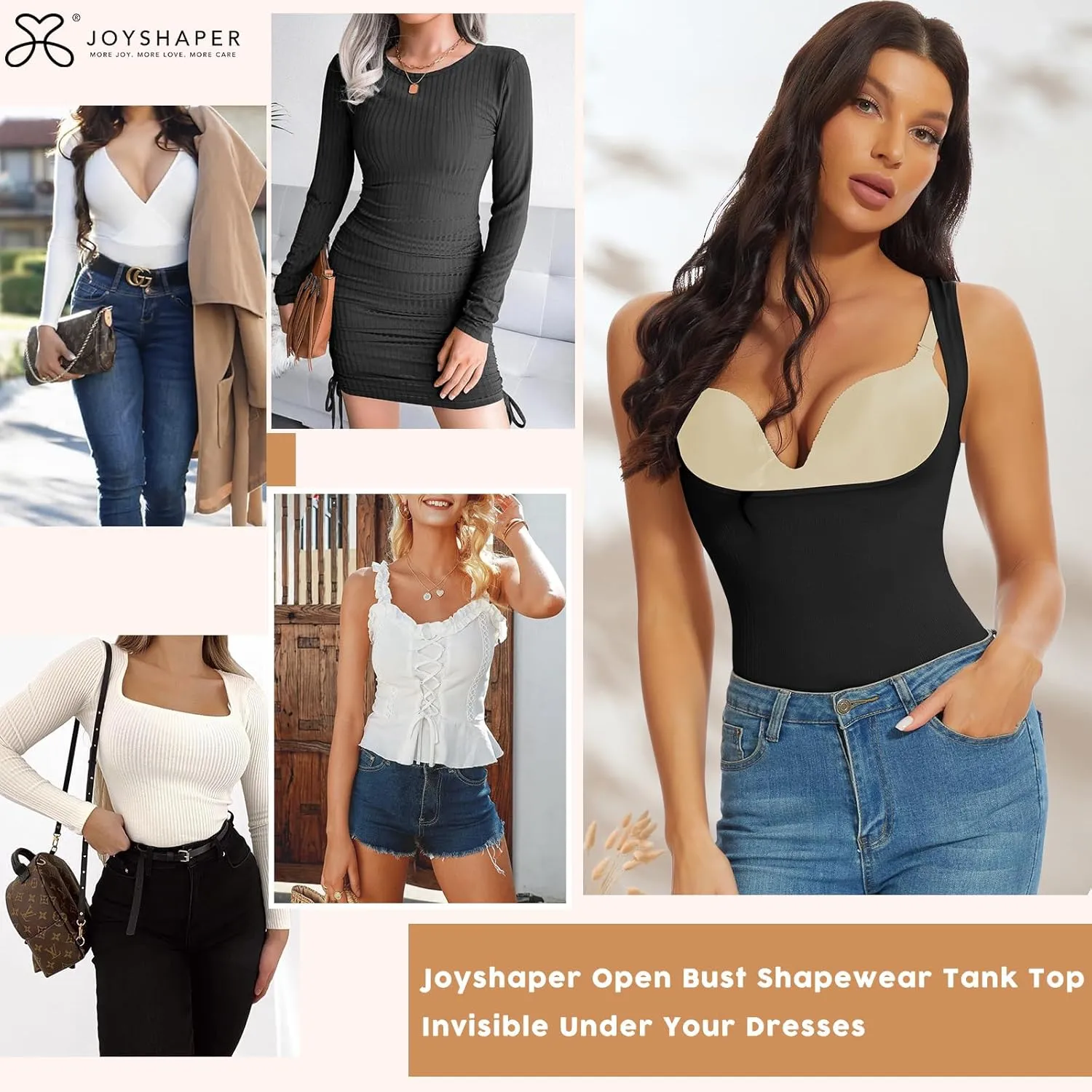 JOYSHAPER Women's Underbust Tummy Control Shapewear Compression Tank Tops Slimming Tank