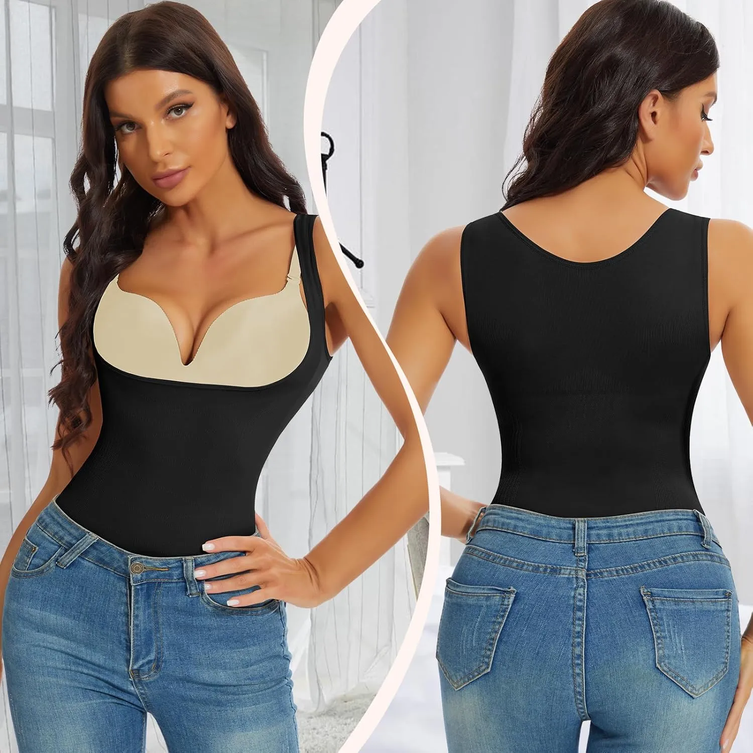 JOYSHAPER Women's Underbust Tummy Control Shapewear Compression Tank Tops Slimming Tank