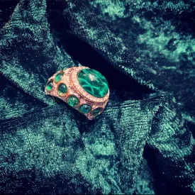 Kenneth Jay Lane Emerald Glass Statement ring