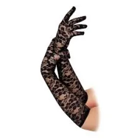Long Black Lace Gloves