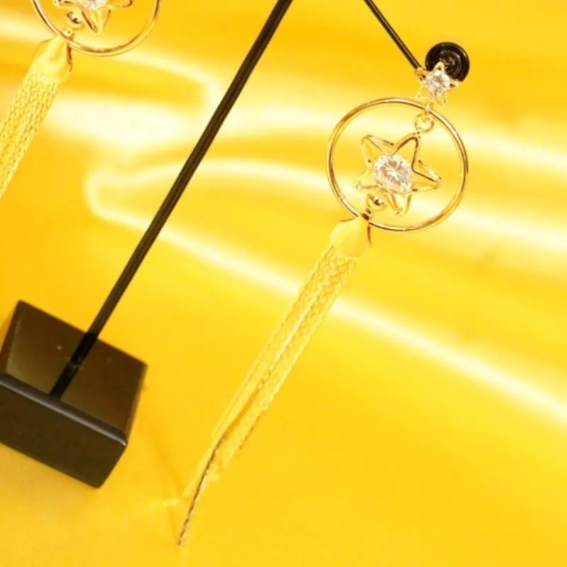 Long Chain Gold Danglers