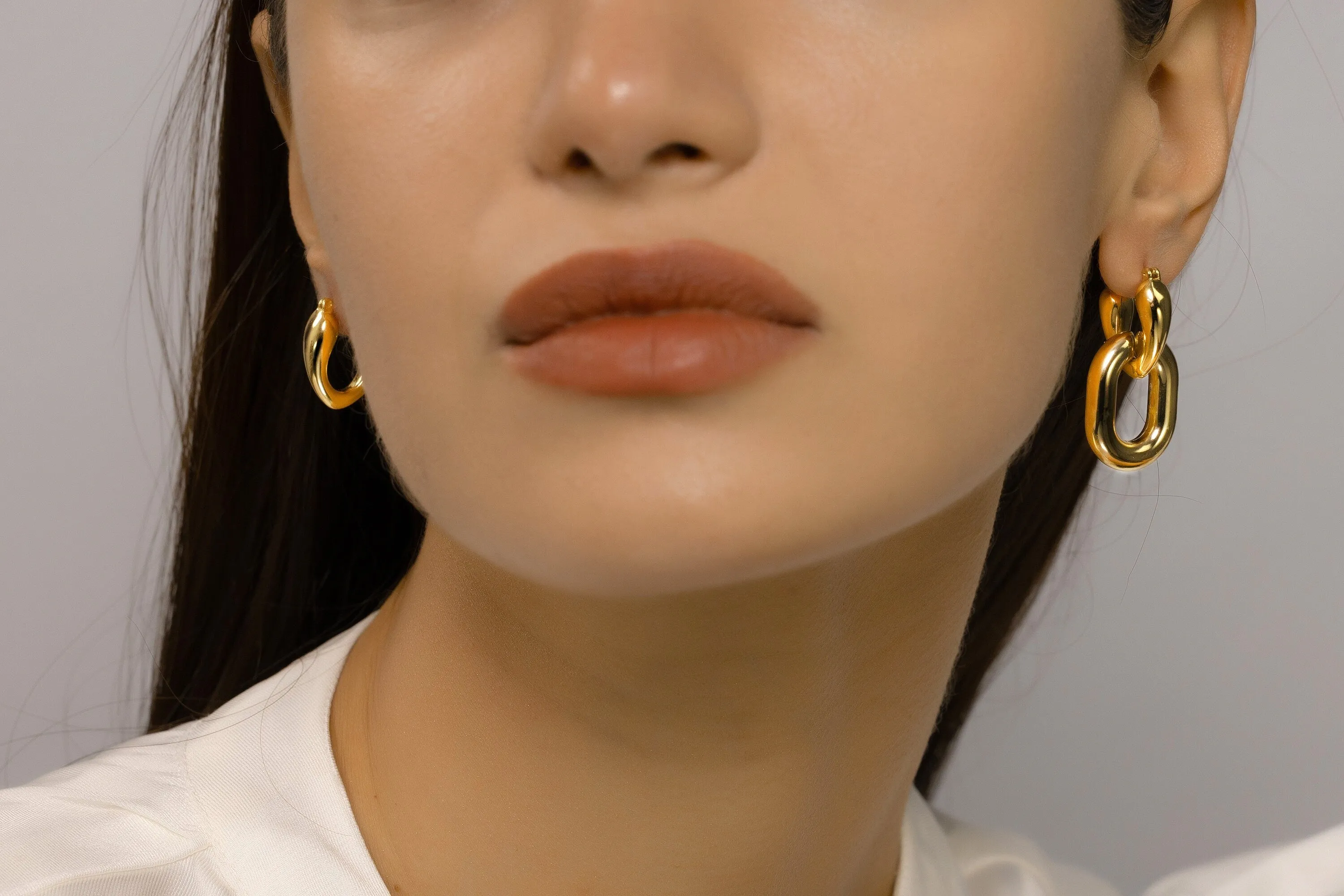 Long Chain Hoop earrings