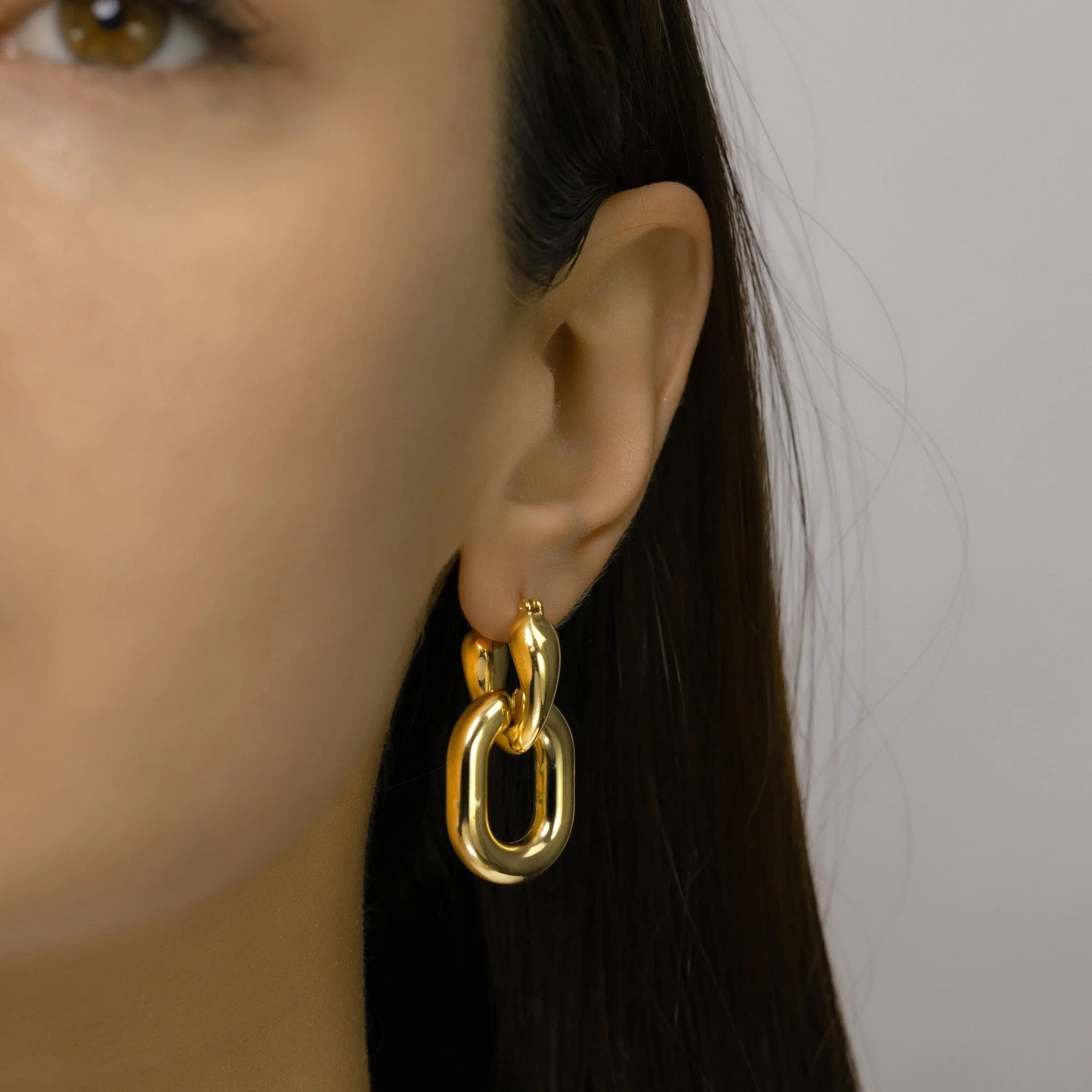 Long Chain Hoop earrings