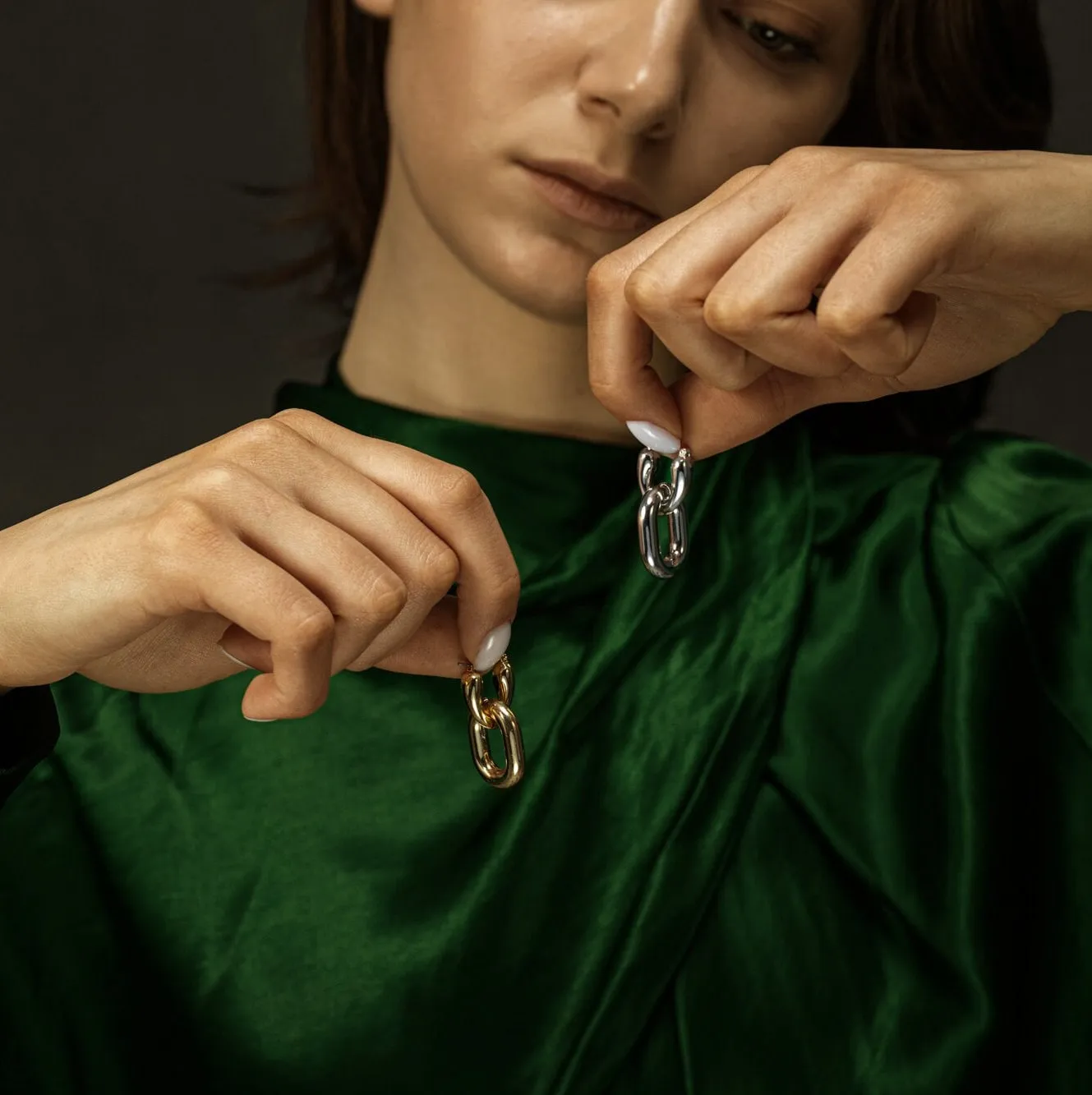 Long Chain Hoop earrings