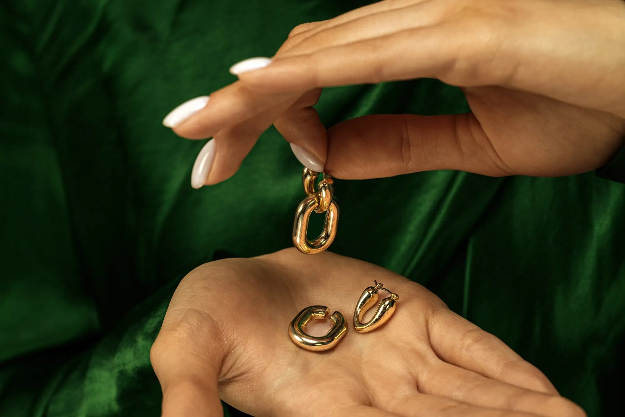 Long Chain Hoop earrings