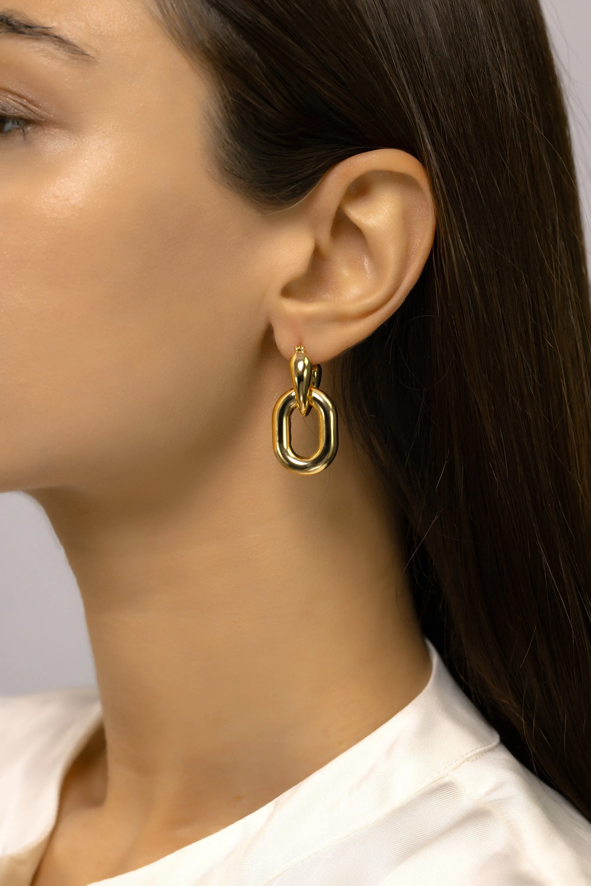 Long Chain Hoop earrings