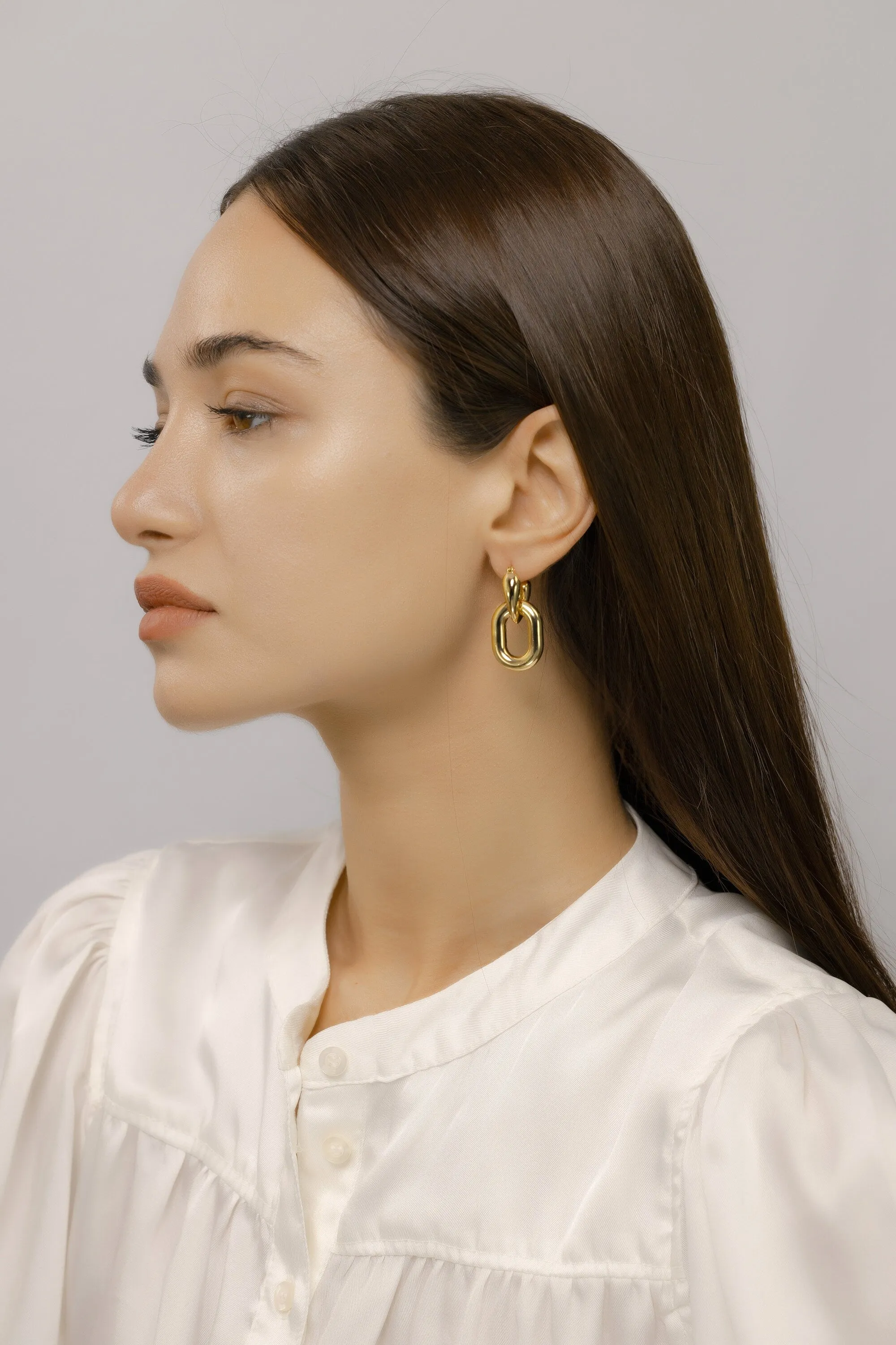 Long Chain Hoop earrings