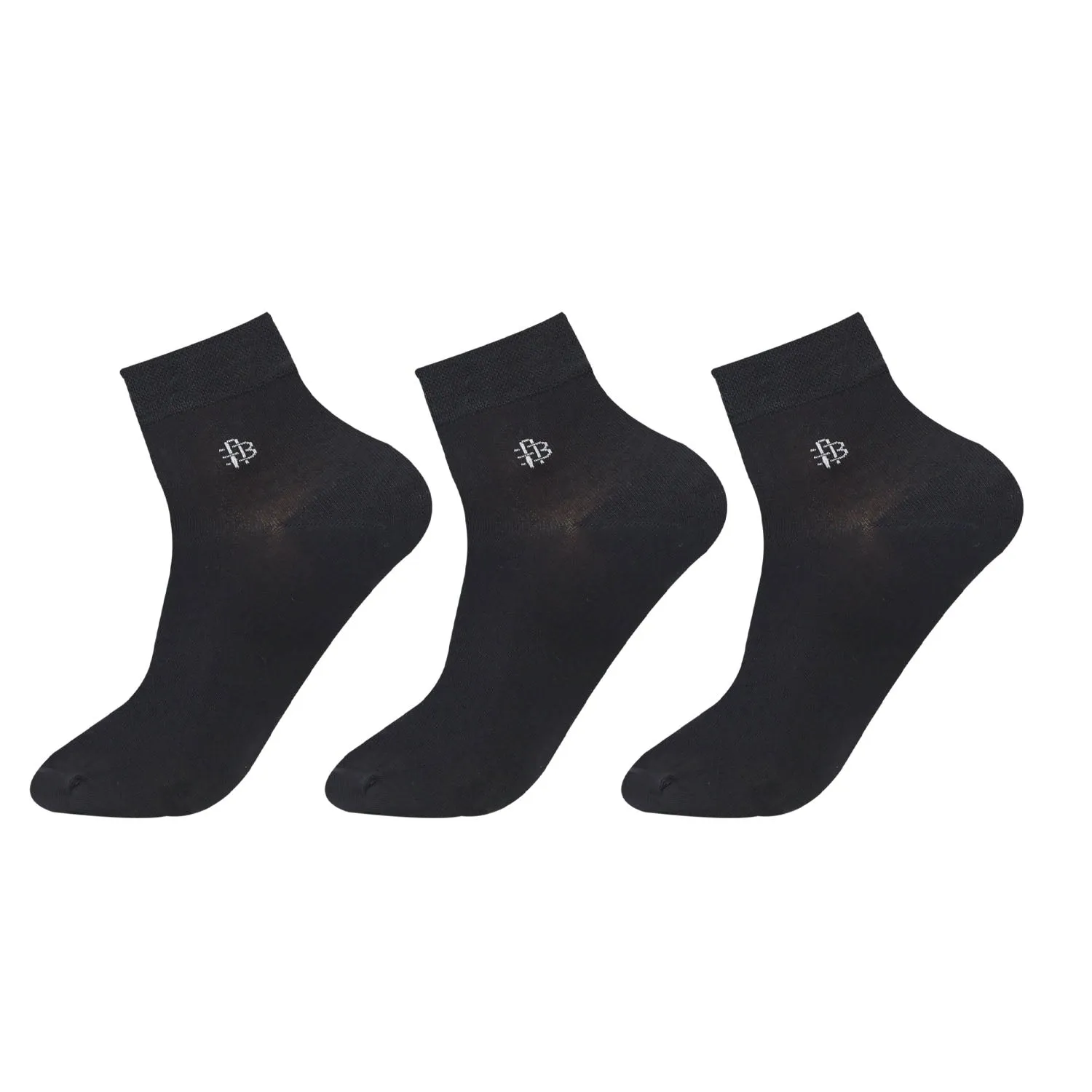 Men's Bamboo Ankle Dress Socks | Black - Pack of 3