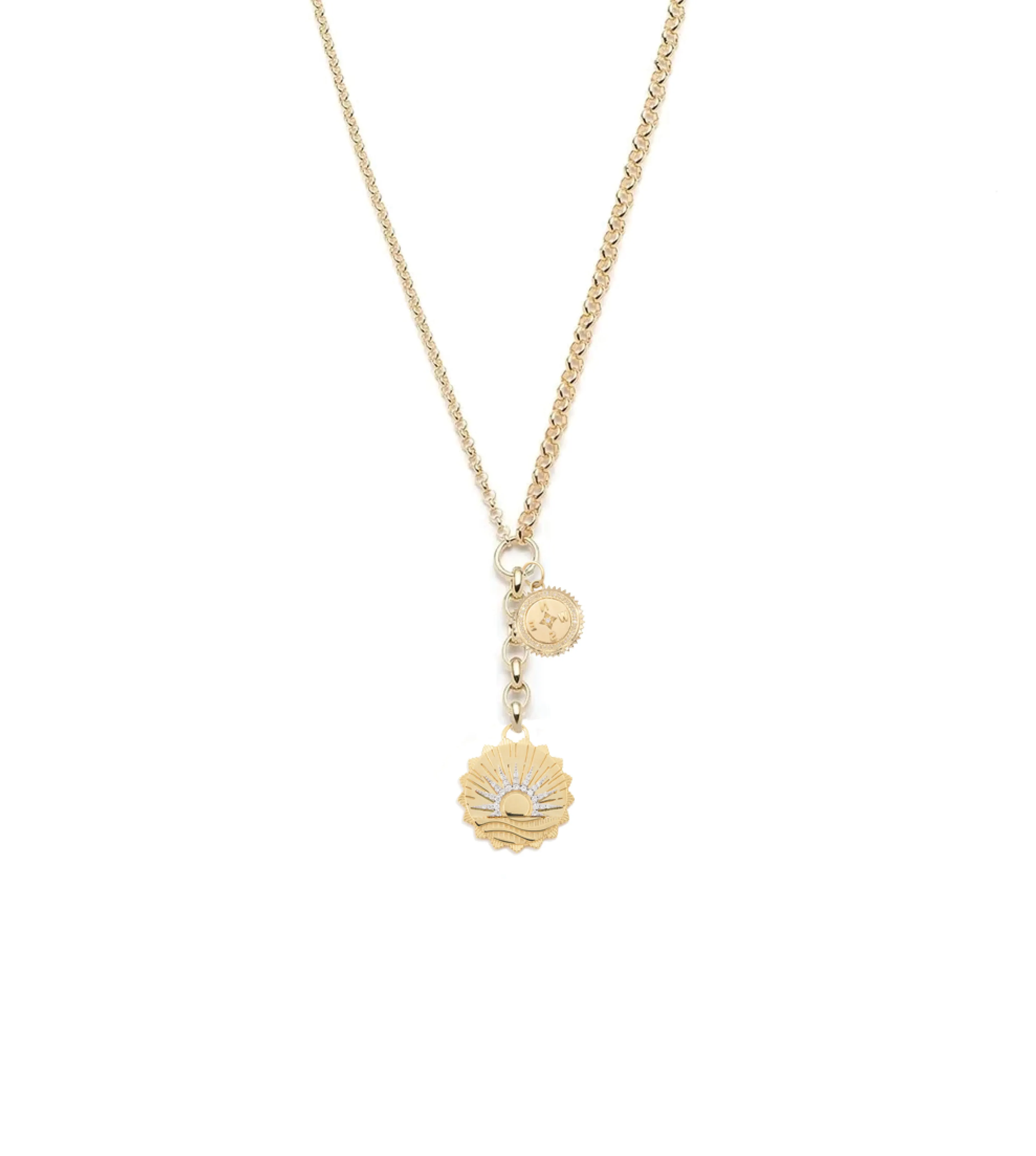 New Beginnings & Internal Compass : Medium Mixed Belcher Extension Chain Necklace
