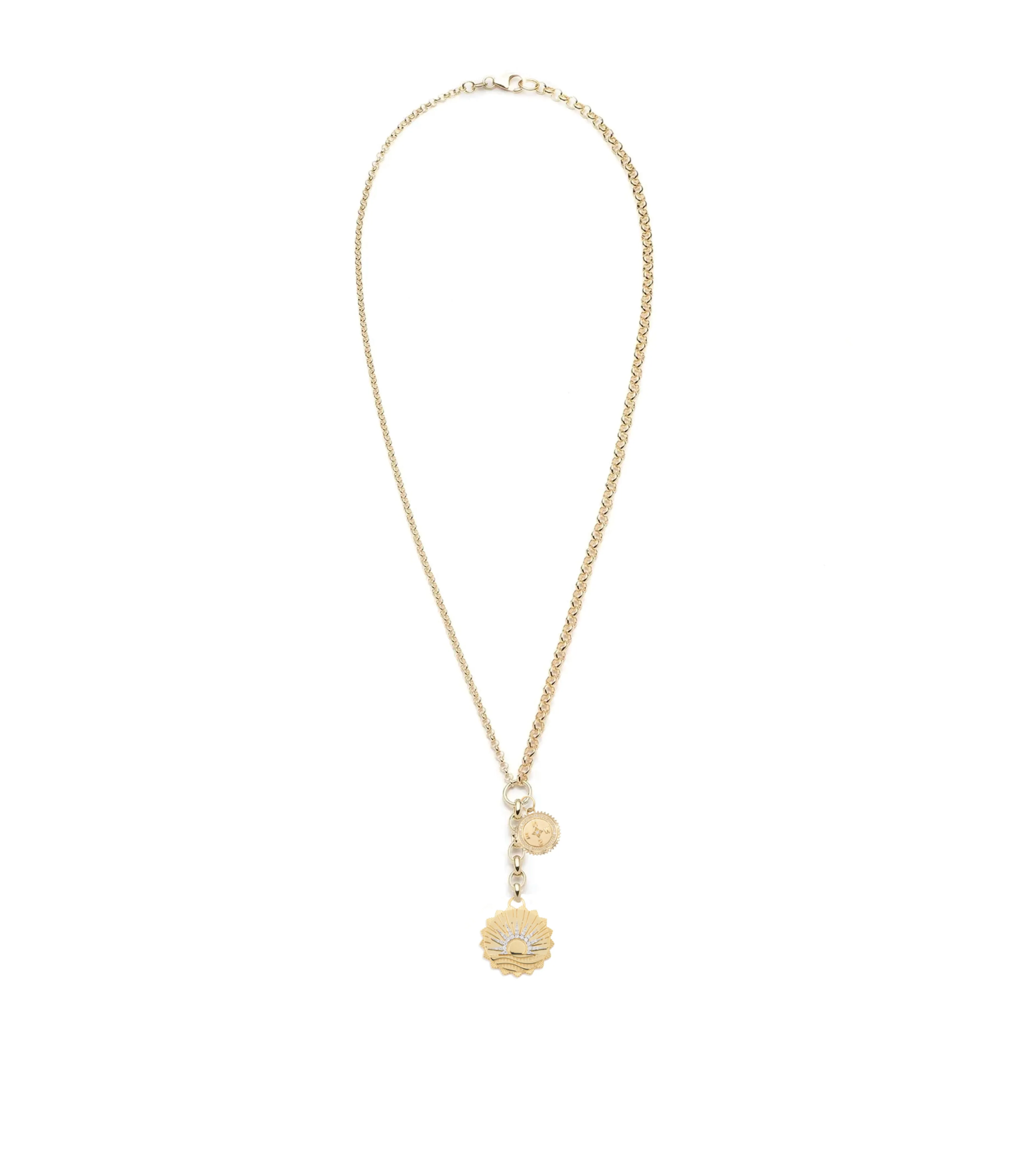 New Beginnings & Internal Compass : Medium Mixed Belcher Extension Chain Necklace