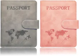 Passport Holder for Travel Essentials, 2 Pack Rfid Passport Cover for Women Men