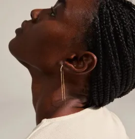 Recycled Crystal Chain Earrings | Gold Plated
