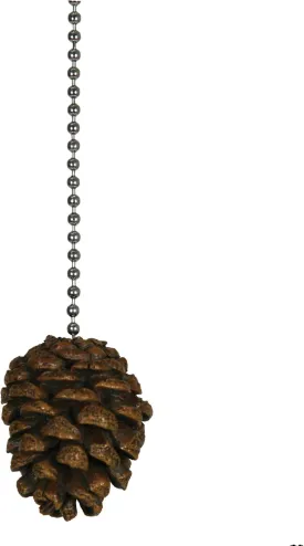 Rivers Edge Products 12" Ceiling Fan Pull Chain Extender, Pull String Extension for Light Fixture, Decorative Nature Ornament, Room, House, or Cabin Decor, Pine Cone