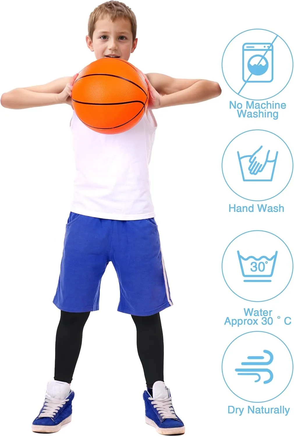 Roadbox Kids Leg Sleeve, 3 Pairs Non-Slip UV Protection Long Compression Leg Sleeves for Youth Boys Girls Basketball Football