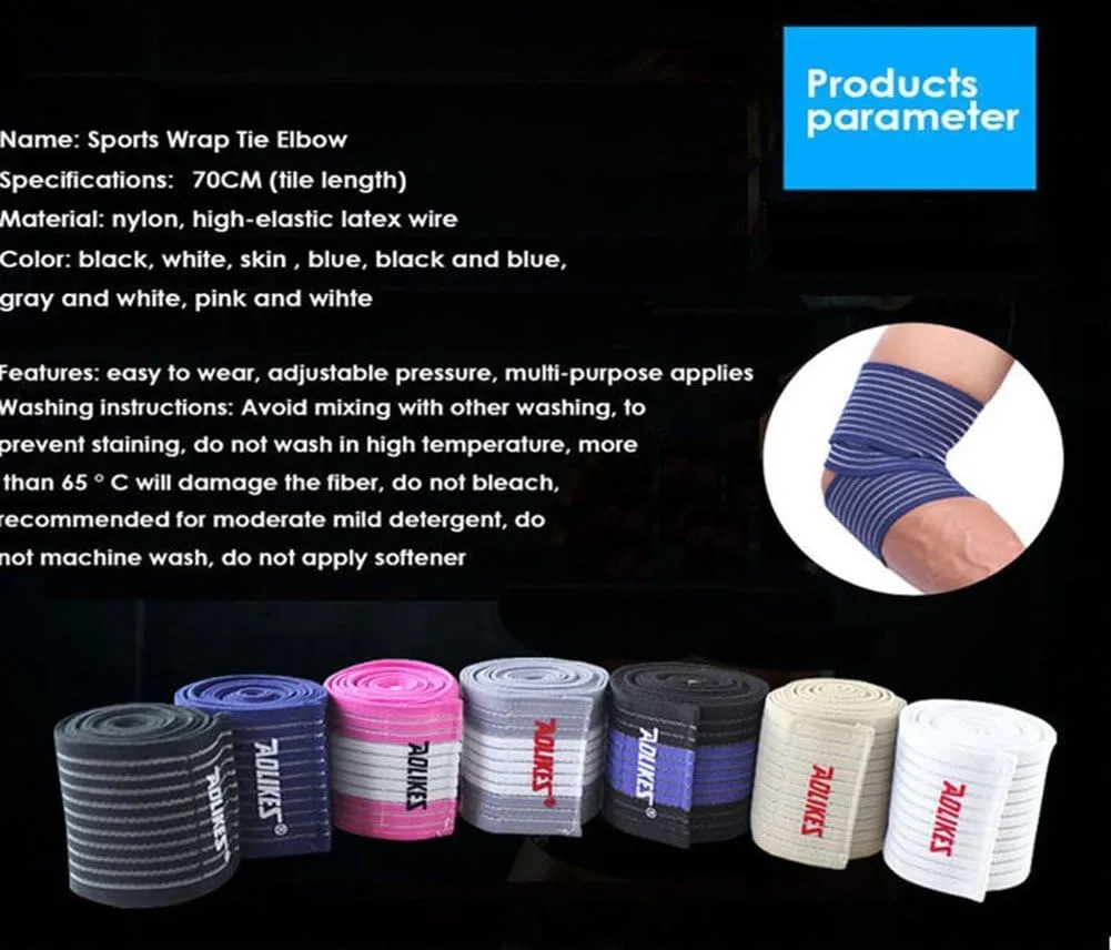 Runspeed Elastic Breathable Arm Elbow Wraps Straps Bandage Compression Brace Sleeve Support for Men Women Tennis, Golf, Badminton, Training, Bowling, Fitness & Weightlifting, 1 Pair