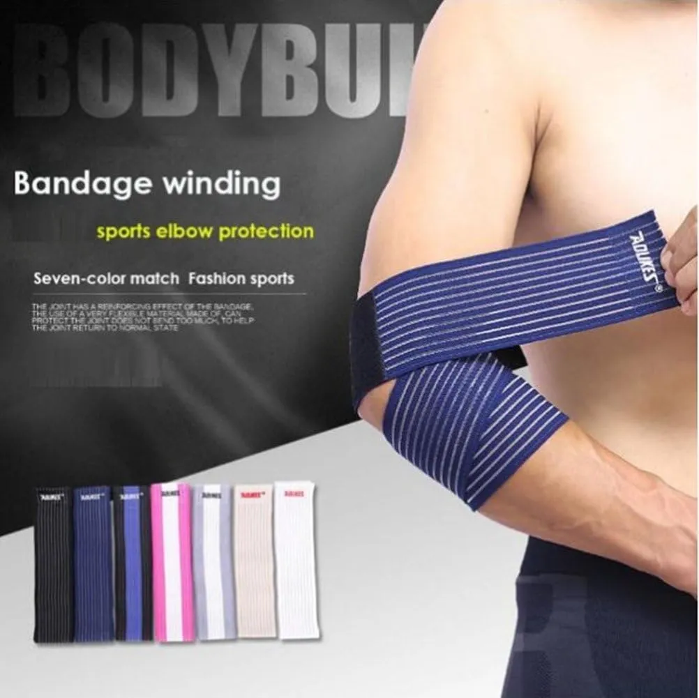 Runspeed Elastic Breathable Arm Elbow Wraps Straps Bandage Compression Brace Sleeve Support for Men Women Tennis, Golf, Badminton, Training, Bowling, Fitness & Weightlifting, 1 Pair