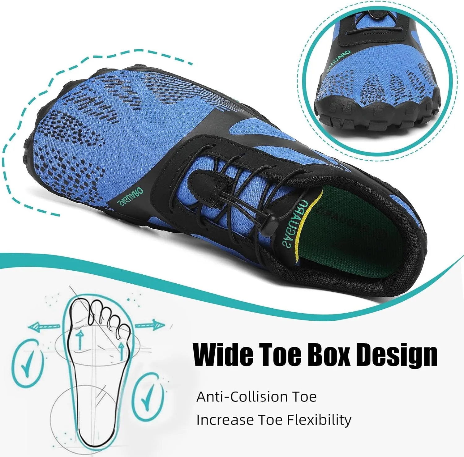 SAGUARO Womens Mens Barefoot Shoes Minimalist Trail Runner Wide Toe Box Zero Drop Outdoor Cross Training Shoe