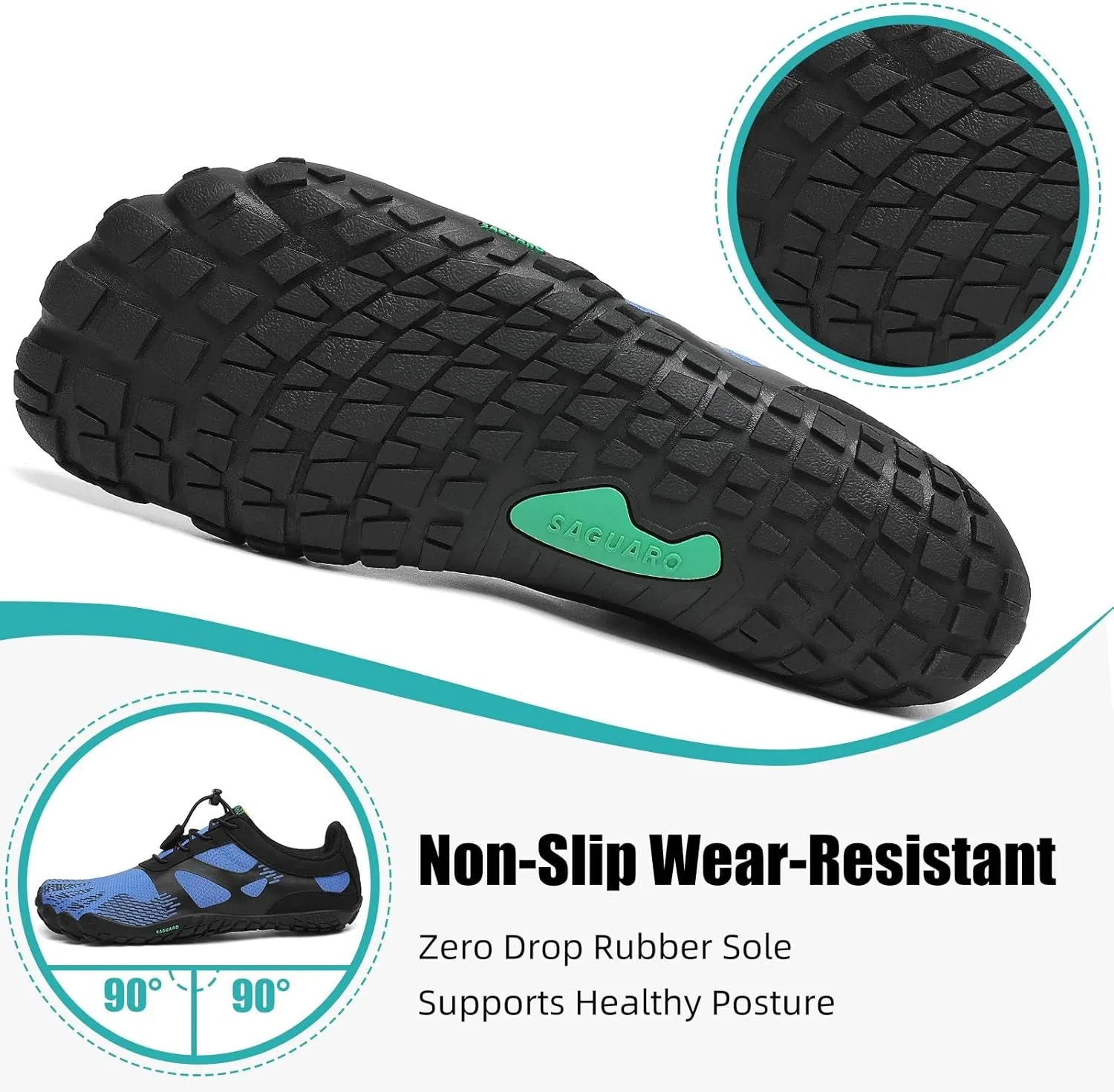 SAGUARO Womens Mens Barefoot Shoes Minimalist Trail Runner Wide Toe Box Zero Drop Outdoor Cross Training Shoe