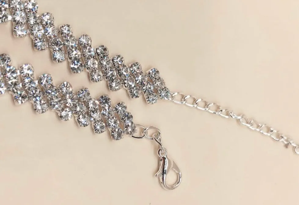 Shiny Silver Crystal Waist Chain