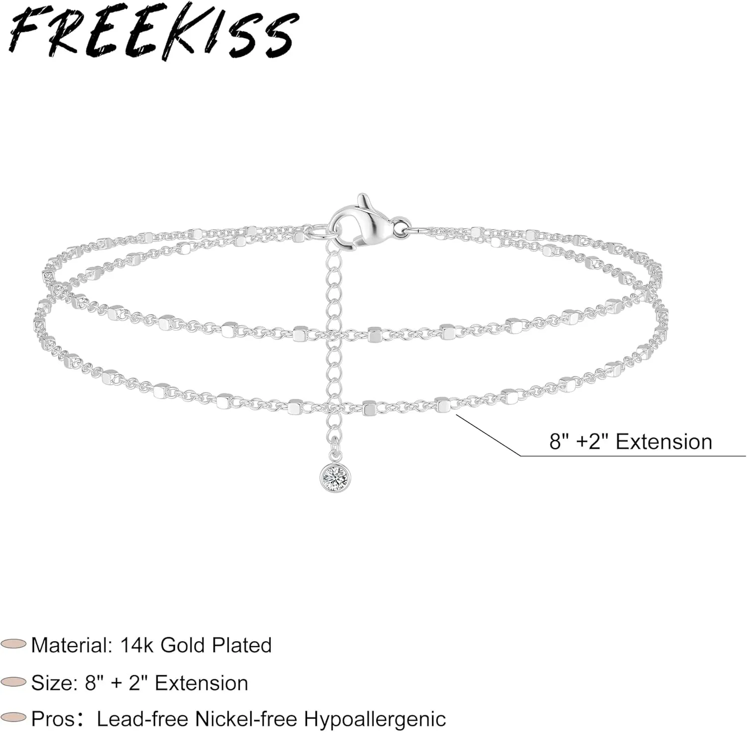 Sterling Silver Ankle Bracelets for Women: Dainty Layered Waterproof Anklet for Women Adjustable Womens Anklet Set Stackable Figaro Beaded Cuban Link Anklets Beach Jewelry for Women