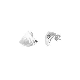 Sterling Silver Hammered Triangle Stud Earrings