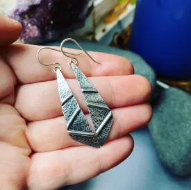 Sterling Silver Zig-Zag Textured Earrings