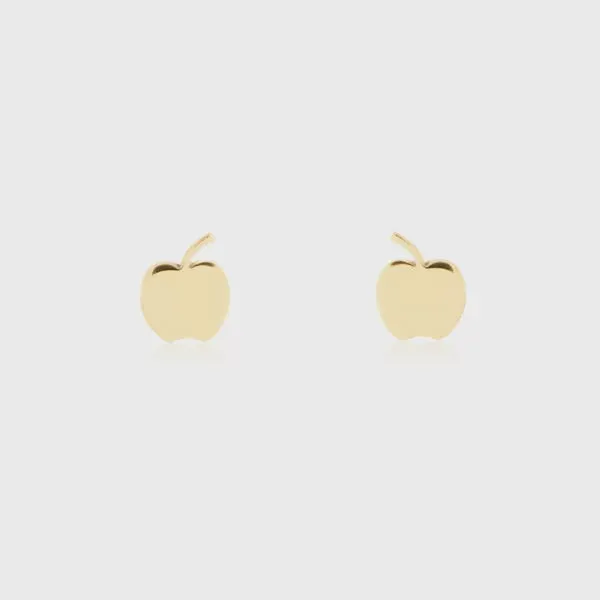 Tiny Apple Studs - Brass