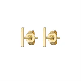 Tiny Bar Studs in 14K Gold